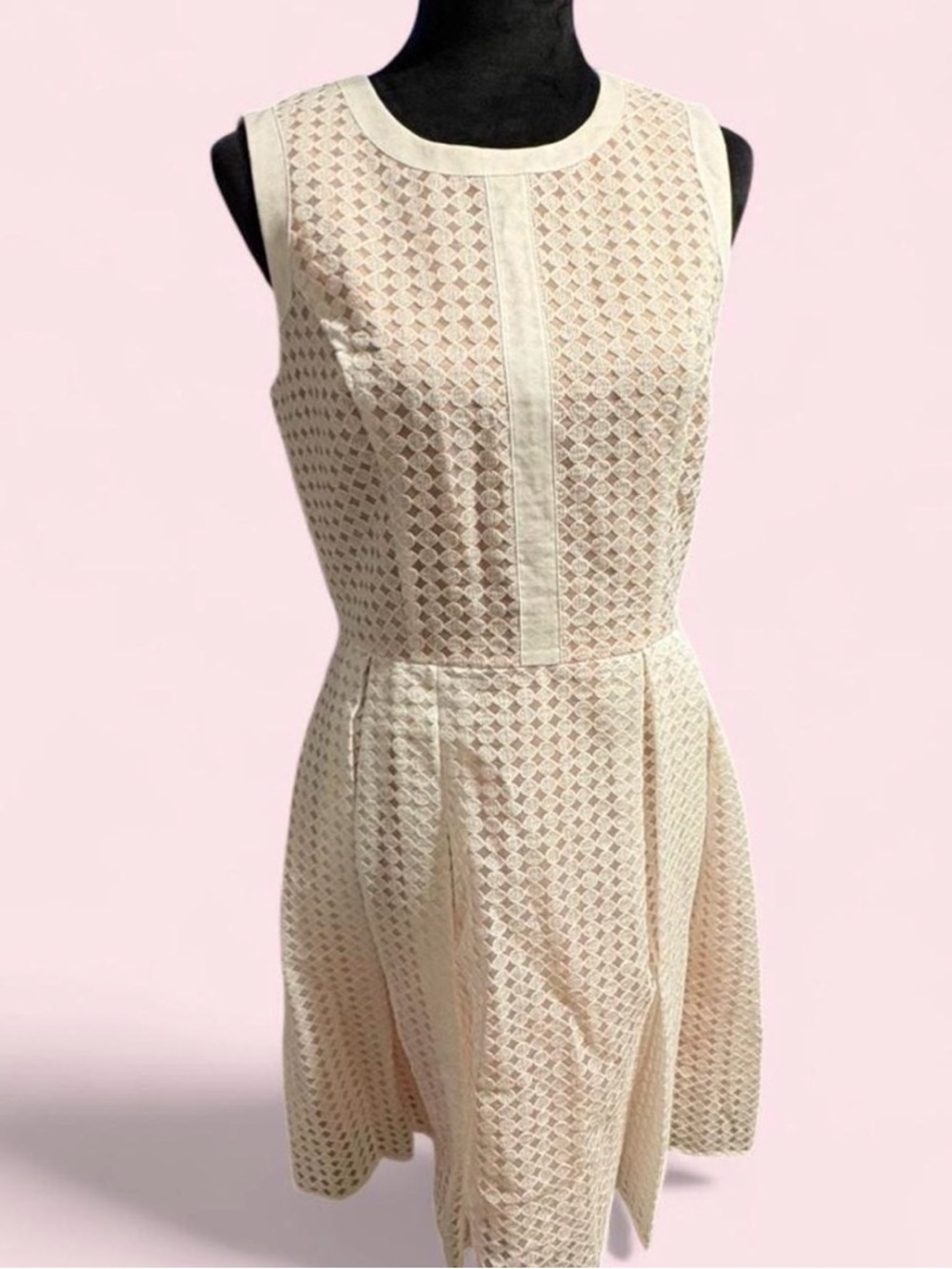 Tommy Hilfiger Cream Sleeveless Lace Mini Dress